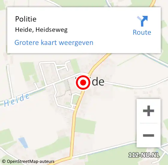 Locatie op kaart van de 112 melding: Politie Heide, Heidseweg op 12 mei 2024 16:22