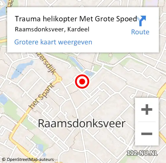 Locatie op kaart van de 112 melding: Trauma helikopter Met Grote Spoed Naar Raamsdonksveer, Kardeel op 12 mei 2024 16:24