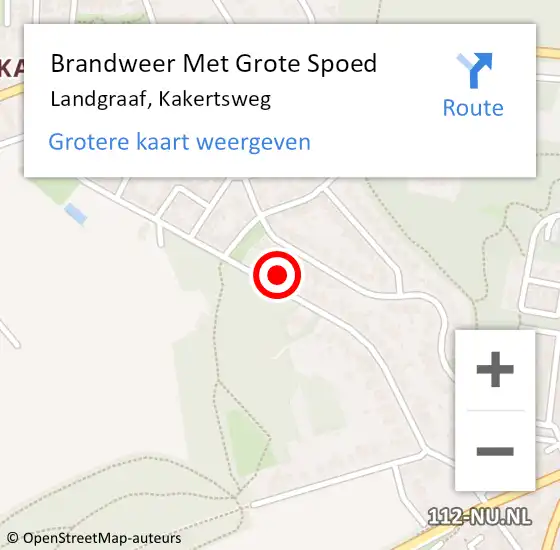 Locatie op kaart van de 112 melding: Brandweer Met Grote Spoed Naar Landgraaf, Kakertsweg op 12 mei 2024 16:42