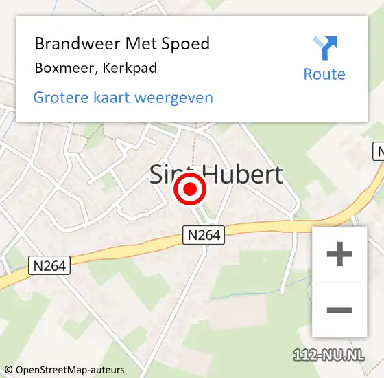 Locatie op kaart van de 112 melding: Brandweer Met Spoed Naar Boxmeer, Kerkpad op 12 mei 2024 16:46