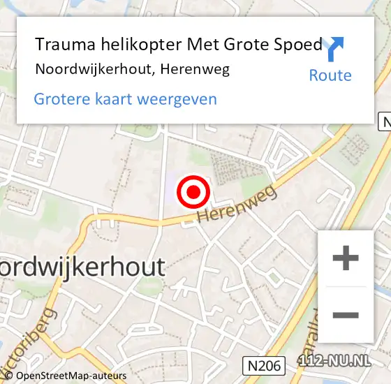 Locatie op kaart van de 112 melding: Trauma helikopter Met Grote Spoed Naar Noordwijkerhout, Herenweg op 12 mei 2024 16:58