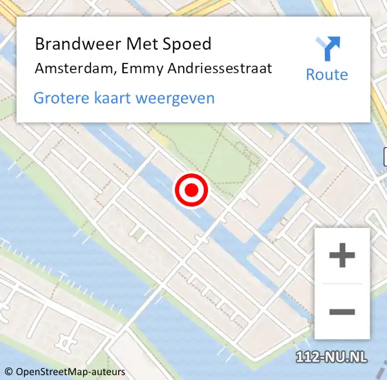 Locatie op kaart van de 112 melding: Brandweer Met Spoed Naar Amsterdam, Emmy Andriessestraat op 12 mei 2024 17:00