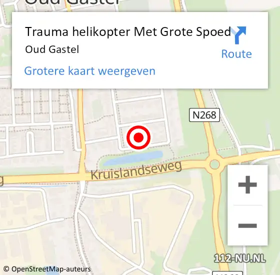 Locatie op kaart van de 112 melding: Trauma helikopter Met Grote Spoed Naar Oud Gastel op 12 mei 2024 17:04