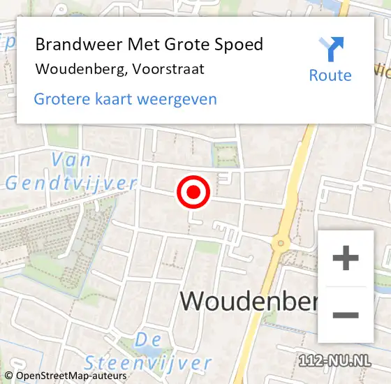 Locatie op kaart van de 112 melding: Brandweer Met Grote Spoed Naar Woudenberg, Voorstraat op 12 mei 2024 17:17