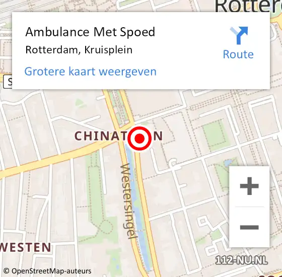 Locatie op kaart van de 112 melding: Ambulance Met Spoed Naar Rotterdam, Kruisplein op 12 mei 2024 17:19