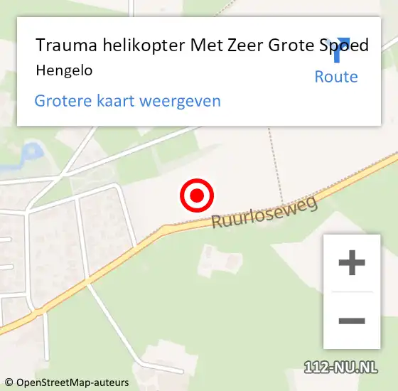 Locatie op kaart van de 112 melding: Trauma helikopter Met Zeer Grote Spoed Naar Hengelo op 12 mei 2024 17:40