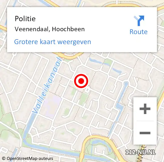 Locatie op kaart van de 112 melding: Politie Veenendaal, Hoochbeen op 12 mei 2024 17:44