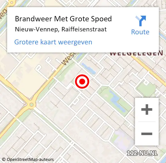 Locatie op kaart van de 112 melding: Brandweer Met Grote Spoed Naar Nieuw-Vennep, Raiffeisenstraat op 12 mei 2024 18:14