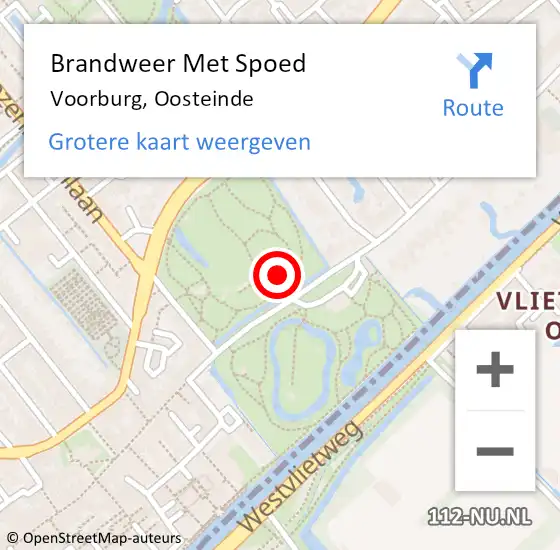 Locatie op kaart van de 112 melding: Brandweer Met Spoed Naar Voorburg, Oosteinde op 12 mei 2024 19:04