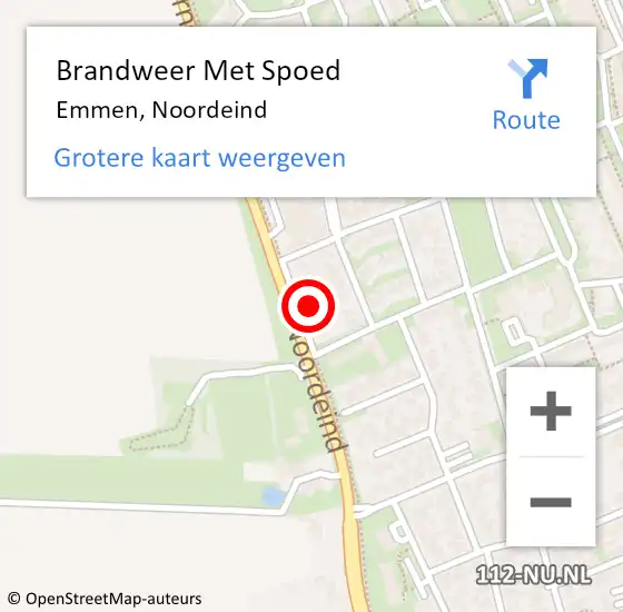 Locatie op kaart van de 112 melding: Brandweer Met Spoed Naar Emmen, Noordeind op 12 mei 2024 19:16