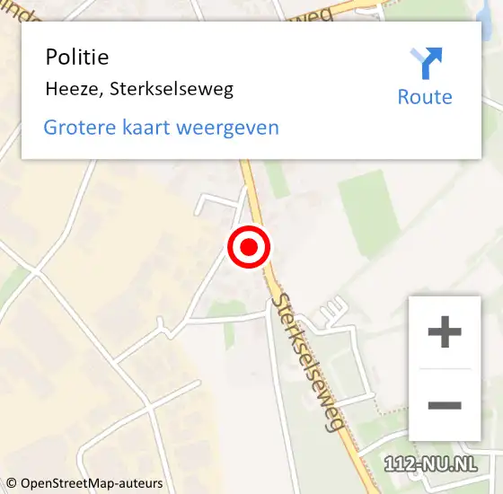 Locatie op kaart van de 112 melding: Politie Heeze, Sterkselseweg op 12 mei 2024 19:49