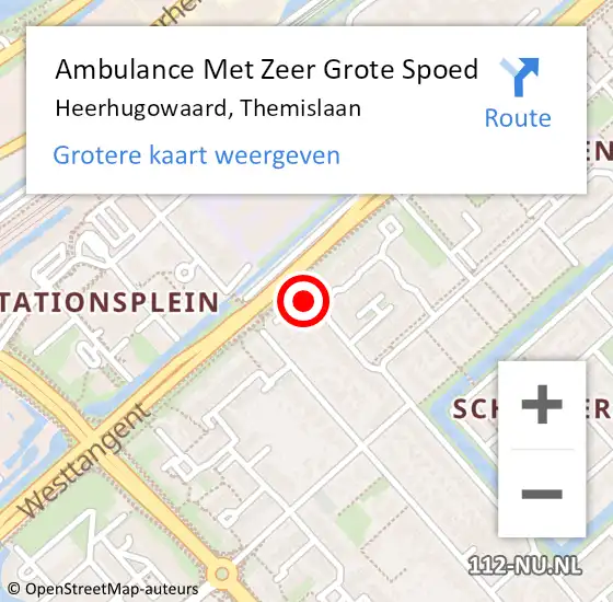 Locatie op kaart van de 112 melding: Ambulance Met Zeer Grote Spoed Naar Heerhugowaard, Themislaan op 12 mei 2024 20:00