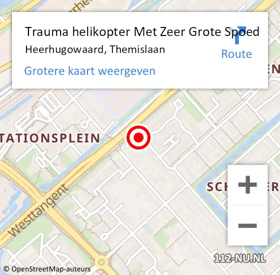 Locatie op kaart van de 112 melding: Trauma helikopter Met Zeer Grote Spoed Naar Heerhugowaard, Themislaan op 12 mei 2024 20:01