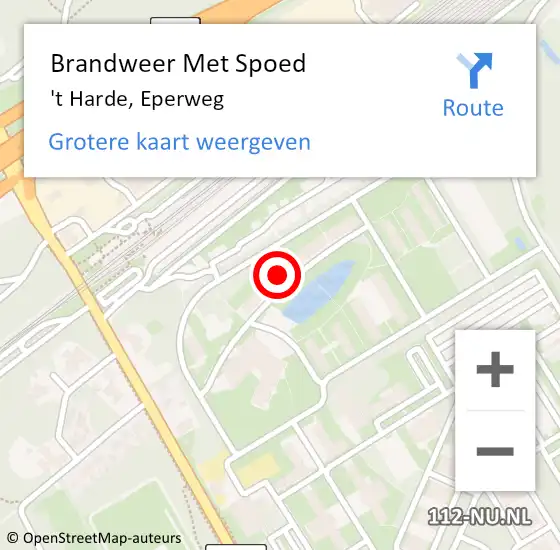 Locatie op kaart van de 112 melding: Brandweer Met Spoed Naar 't Harde, Eperweg op 12 mei 2024 20:55