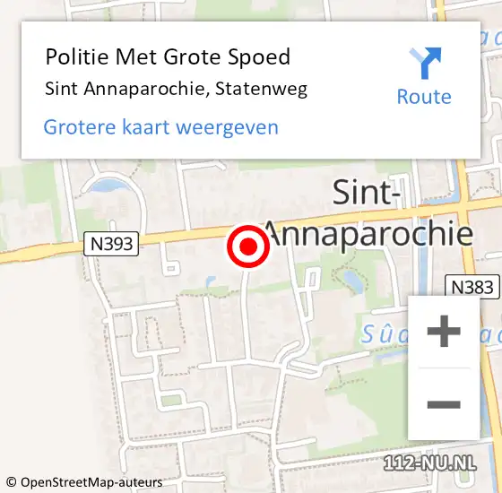 Locatie op kaart van de 112 melding: Politie Met Grote Spoed Naar Sint Annaparochie, Statenweg op 12 mei 2024 21:44