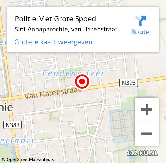 Locatie op kaart van de 112 melding: Politie Met Grote Spoed Naar Sint Annaparochie, van Harenstraat op 12 mei 2024 21:45