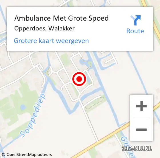 Locatie op kaart van de 112 melding: Ambulance Met Grote Spoed Naar Opperdoes, Walakker op 12 mei 2024 22:28