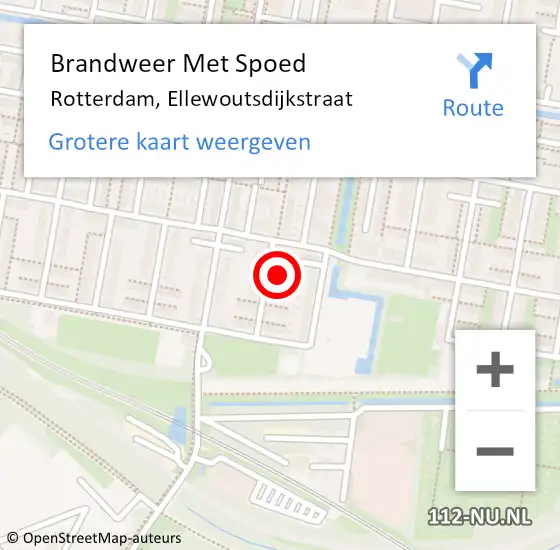 Locatie op kaart van de 112 melding: Brandweer Met Spoed Naar Rotterdam, Ellewoutsdijkstraat op 12 mei 2024 22:37