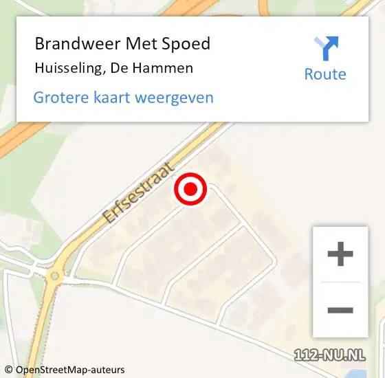 Locatie op kaart van de 112 melding: Brandweer Met Spoed Naar Huisseling, De Hammen op 13 mei 2024 00:58