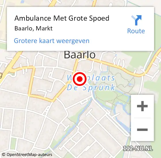 Locatie op kaart van de 112 melding: Ambulance Met Grote Spoed Naar Baarlo, Markt op 16 oktober 2013 17:18