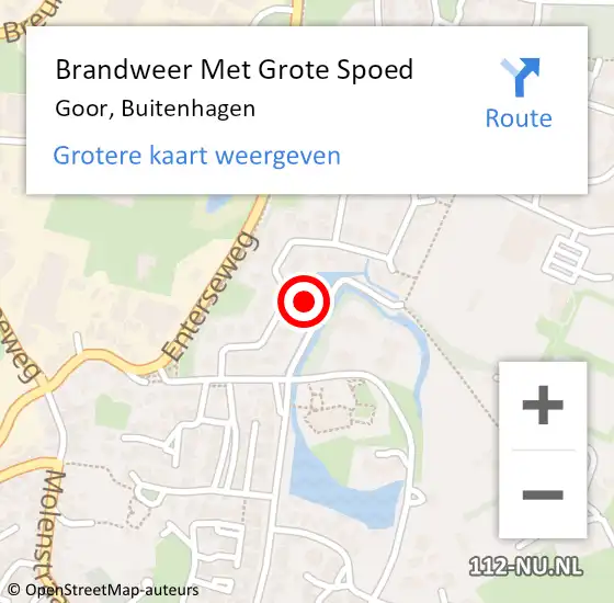 Locatie op kaart van de 112 melding: Brandweer Met Grote Spoed Naar Goor, Buitenhagen op 5 oktober 2014 17:37