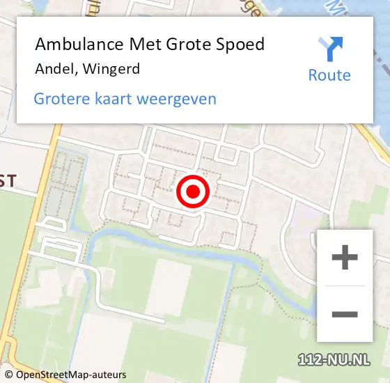 Locatie op kaart van de 112 melding: Ambulance Met Grote Spoed Naar Andel, Wingerd op 13 mei 2024 01:57