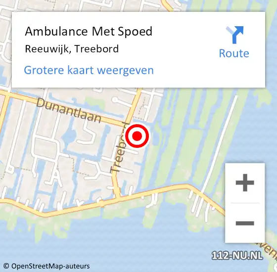 Locatie op kaart van de 112 melding: Ambulance Met Spoed Naar Reeuwijk, Treebord op 13 mei 2024 02:50