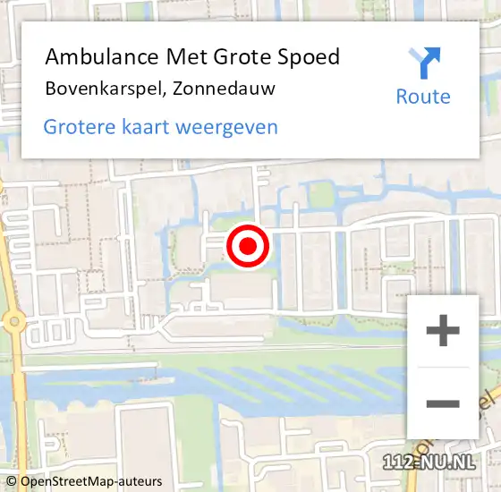 Locatie op kaart van de 112 melding: Ambulance Met Grote Spoed Naar Bovenkarspel, Zonnedauw op 13 mei 2024 03:33