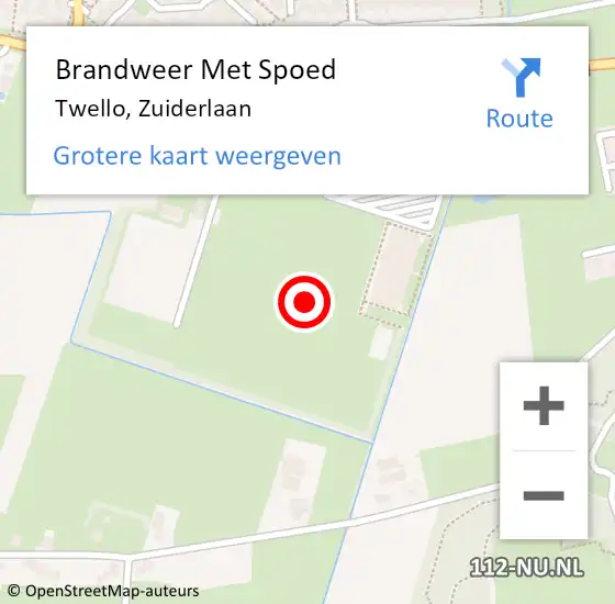 Locatie op kaart van de 112 melding: Brandweer Met Spoed Naar Twello, Zuiderlaan op 5 oktober 2014 17:41