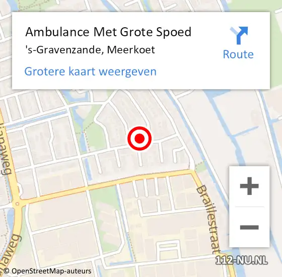 Locatie op kaart van de 112 melding: Ambulance Met Grote Spoed Naar 's-Gravenzande, Meerkoet op 13 mei 2024 04:24