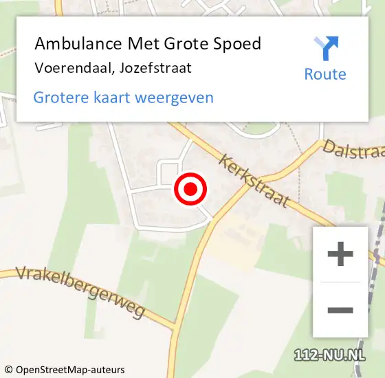 Locatie op kaart van de 112 melding: Ambulance Met Grote Spoed Naar Voerendaal, Jozefstraat op 5 oktober 2014 17:48