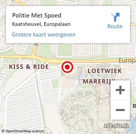 Locatie op kaart van de 112 melding: Politie Met Spoed Naar Kaatsheuvel, Europalaan op 13 mei 2024 05:57