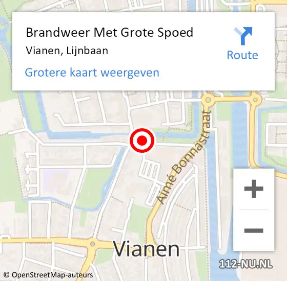 Locatie op kaart van de 112 melding: Brandweer Met Grote Spoed Naar Vianen, Lijnbaan op 13 mei 2024 06:59