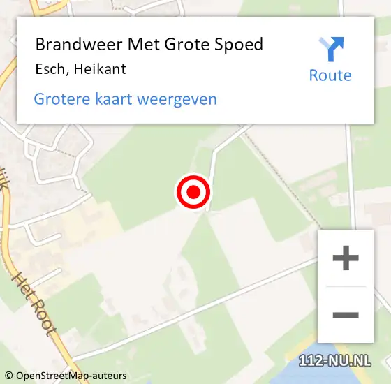 Locatie op kaart van de 112 melding: Brandweer Met Grote Spoed Naar Esch, Heikant op 13 mei 2024 07:25