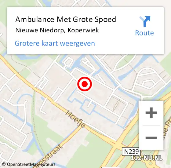 Locatie op kaart van de 112 melding: Ambulance Met Grote Spoed Naar Nieuwe Niedorp, Koperwiek op 13 mei 2024 07:25