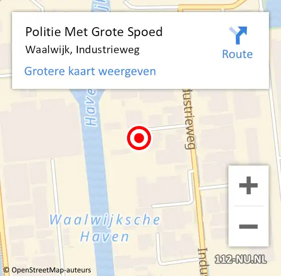 Locatie op kaart van de 112 melding: Politie Met Grote Spoed Naar Waalwijk, Industrieweg op 13 mei 2024 07:49