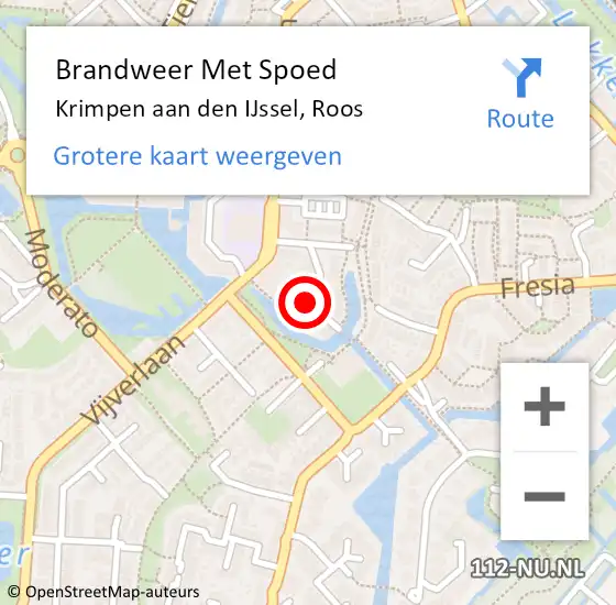 Locatie op kaart van de 112 melding: Brandweer Met Spoed Naar Krimpen aan den IJssel, Roos op 13 mei 2024 07:55