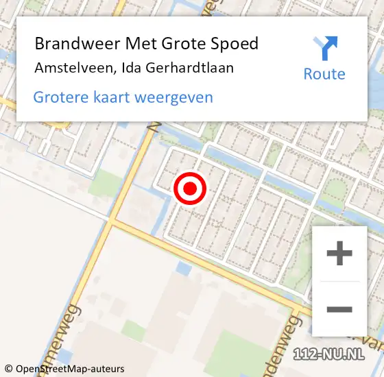 Locatie op kaart van de 112 melding: Brandweer Met Grote Spoed Naar Amstelveen, Ida Gerhardtlaan op 13 mei 2024 08:08