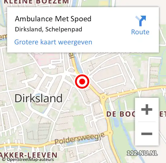 Locatie op kaart van de 112 melding: Ambulance Met Spoed Naar Dirksland, Schelpenpad op 13 mei 2024 08:32