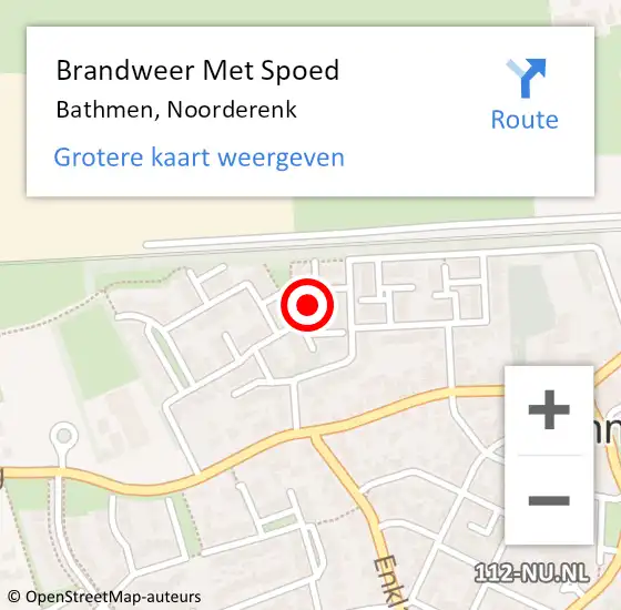 Locatie op kaart van de 112 melding: Brandweer Met Spoed Naar Bathmen, Noorderenk op 13 mei 2024 08:54