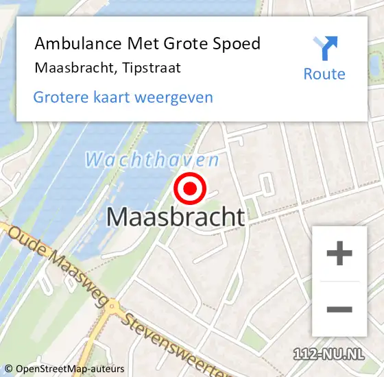 Locatie op kaart van de 112 melding: Ambulance Met Grote Spoed Naar Maasbracht, Tipstraat op 13 mei 2024 09:19