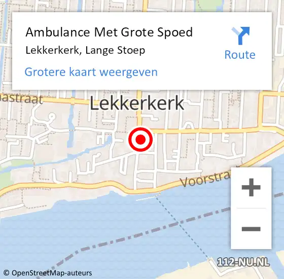 Locatie op kaart van de 112 melding: Ambulance Met Grote Spoed Naar Lekkerkerk, Lange Stoep op 13 mei 2024 09:30