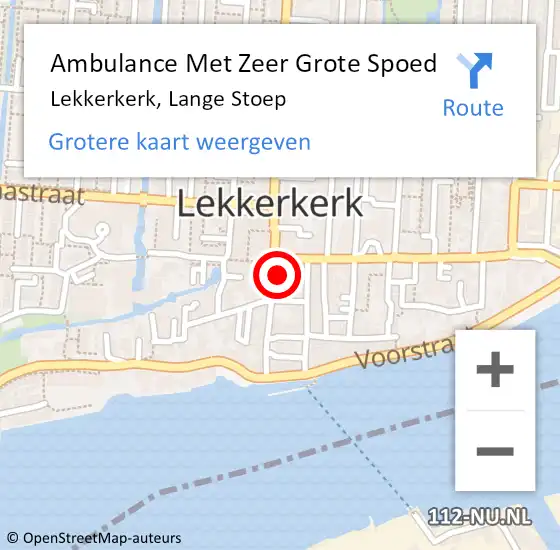 Locatie op kaart van de 112 melding: Ambulance Met Zeer Grote Spoed Naar Lekkerkerk, Lange Stoep op 13 mei 2024 09:30