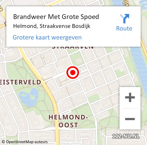 Locatie op kaart van de 112 melding: Brandweer Met Grote Spoed Naar Helmond, Straakvense Bosdijk op 13 mei 2024 09:34
