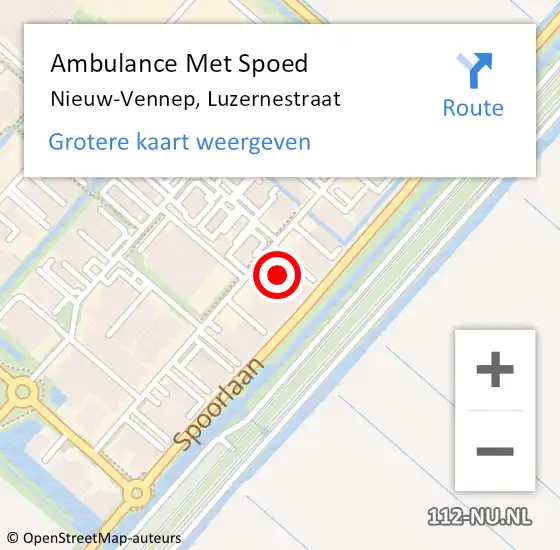 Locatie op kaart van de 112 melding: Ambulance Met Spoed Naar Nieuw-Vennep, Luzernestraat op 13 mei 2024 09:34