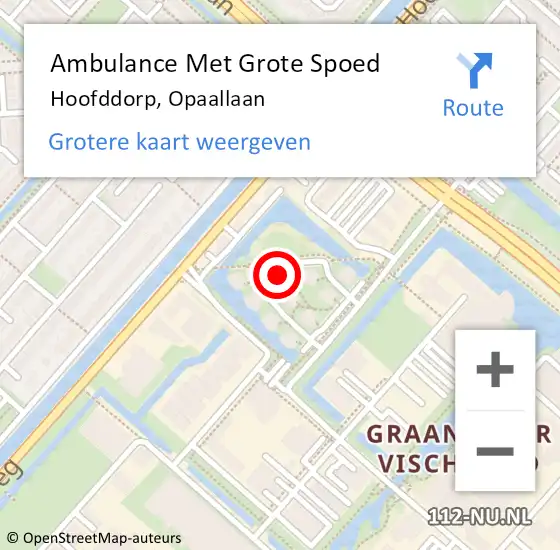 Locatie op kaart van de 112 melding: Ambulance Met Grote Spoed Naar Hoofddorp, Opaallaan op 13 mei 2024 09:42
