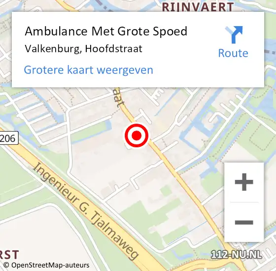 Locatie op kaart van de 112 melding: Ambulance Met Grote Spoed Naar Valkenburg, Hoofdstraat op 13 mei 2024 09:43