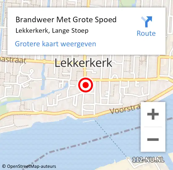 Locatie op kaart van de 112 melding: Brandweer Met Grote Spoed Naar Lekkerkerk, Lange Stoep op 13 mei 2024 09:45