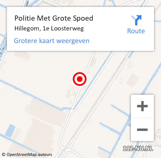 Locatie op kaart van de 112 melding: Politie Met Grote Spoed Naar Hillegom, 1e Loosterweg op 13 mei 2024 10:13