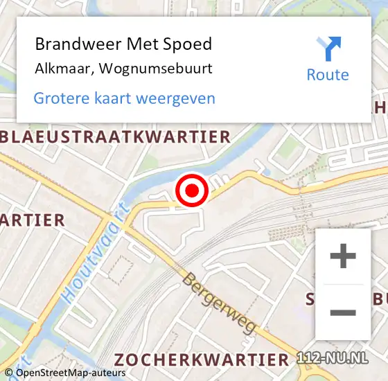 Locatie op kaart van de 112 melding: Brandweer Met Spoed Naar Alkmaar, Wognumsebuurt op 13 mei 2024 10:28